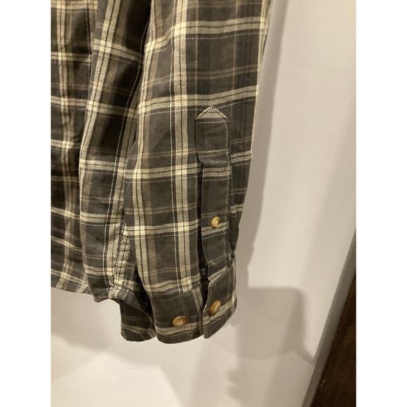 Vintage Y2K REI Shirt Men's Medium Gray Plaid Check Work Shirt - Picture 9 of 12